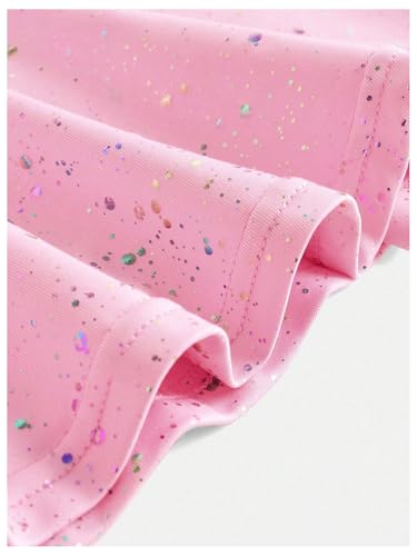 Toddler Girl's Glitter Flared Tennis Golf Skirt Athletic Butterfly Ruffle School Skirts with Pockets