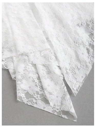 Women's Flowy Drawstring Lace Mini Skirt Ruched Asymmetrical Ruffle Y2k Raved Short Skirts