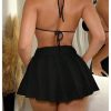 Women's V-Shaped Waist Low Waisted Skirts Pleated A Line Mini Skirt