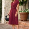 Womens Wear to Work Teacher Business Casual Dress Funeral Midi Dresses Button Down Office Clothes with Pockets