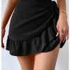 Women's High Waist Knot Front Ruffle Hem Wrap Skirt
