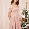 Girl's Appliques Mesh Puff Sleeve Square Neck Ruffle Hem Dress