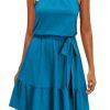 Womens 2025 Summer Dress Halter Wedding Guest Casual Beach Vacation Outfits Belted Sundresses with Pockets