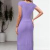 Women Fall 2025 Teacher Outfits Church Midi Cap/Long Sleeve Hollow Knit Modest Business Casual Sweater Dress