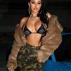 Women's Camo Print High Waist Pocket Stretch Mini Bodycon Skirt