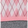 Girl's 2 Piece Outfits Argyle Pattern Sleeveless Sweater Vest and Bodycon Skirt Set