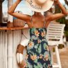 Womens Summer Dress 2024 Spring Sundresses Floral Flowy Casual Beach Vacation Wrap V Neck Spaghetti Strap Dresses