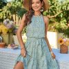 Womens 2025 Summer Dress Halter Wedding Guest Casual Beach Vacation Outfits Belted Sundresses with Pockets