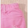 Girl's 2 Piece Outfits Ripped Button Down Jacket Elastic Waist Denim Skirt Set