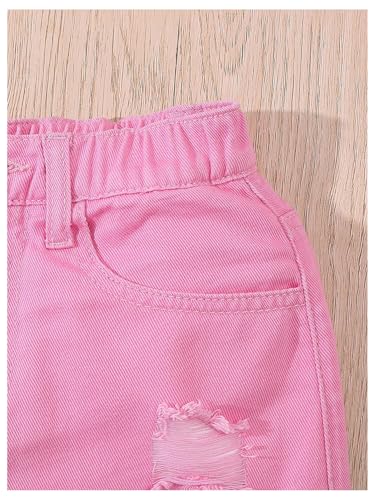 Girl's 2 Piece Outfits Ripped Button Down Jacket Elastic Waist Denim Skirt Set
