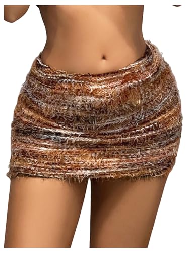 Women's Tie Dye Low Rise Mini Skirt Distressed Party Club Bodycon Skirts