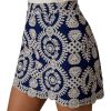Women's Boho Tribal Print Scallop Trim Summer Zipper Bodycon Mini Skirt