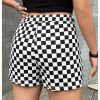 Women's Plus Size Plaid Checkered Skorts Elastic Waist Wrap Asymmetrical Skirt Shorts