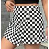 Women's Plus Size Plaid Checkered Skorts Elastic Waist Wrap Asymmetrical Skirt Shorts