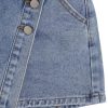 Women's High Waisted Button Front Denim Skort Asymmetrical Hem Skirt Shorts