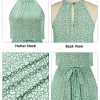 Womens 2025 Summer Dress Halter Wedding Guest Casual Beach Vacation Outfits Belted Sundresses with Pockets
