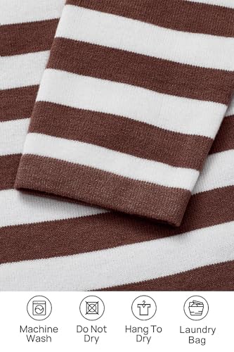 Women's Winter Sweater Dress 2024 Striped Long Sleeve Lapel Collar Chunky Knit Slouchy Oversized Sweaters