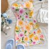 Women's Floral Strapless Bodycon Mini Dress Sleeveless Summer Beach Tube Dresses
