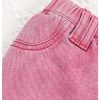 Girl's Wrap Button Front Asymmetrical Hem Denim Skort High Waist Skirt Shorts