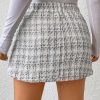 Women's Plus Size Plaid High Waist Split Asymmetrical Hem Mini Skirt
