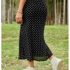 Women's Polka Dots Fishtail Midi Skirt Elastic Waist Ruffle Hem Mesh Bodycon Skirt