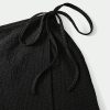 Women's Cover Up Wrap Skirt High Waisted Knot Side Asymmetrical Wrap Skirt Split Lettuce Trim Beach Mini Skirt