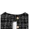 Girl's 2 Piece Outfits Plaid Tweed Half Sleeve Jacket and Ruffle Mini Skirt Set