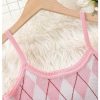 Girl's 2 Piece Outfits Argyle Pattern Sleeveless Sweater Vest and Bodycon Skirt Set
