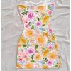 Women's Floral Strapless Bodycon Mini Dress Sleeveless Summer Beach Tube Dresses