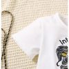 Girl's 2 Piece Outfits Letter Graphic Print Short Sleeve T-Shirt and Camo Print Cargo Skirt Set