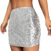 Women's Sequin Low Waist Cocktail Party Club Stretch Bodycon Mini Skirt