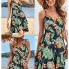 Womens Summer Dress 2024 Spring Sundresses Floral Flowy Casual Beach Vacation Wrap V Neck Spaghetti Strap Dresses