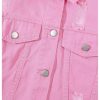 Girl's 2 Piece Outfits Ripped Button Down Jacket Elastic Waist Denim Skirt Set